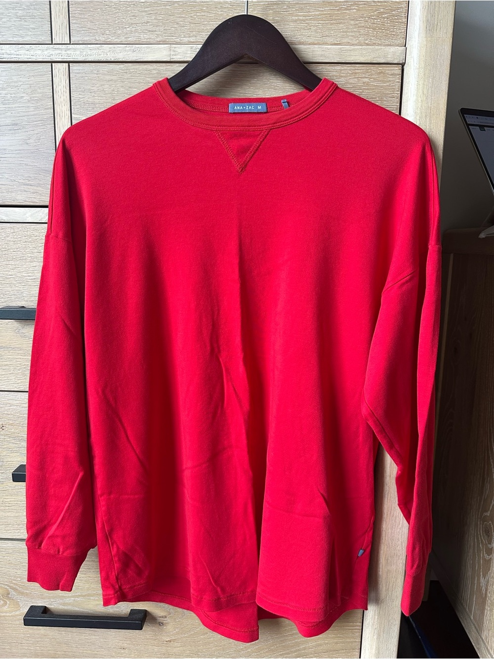 Ana + Zac Red Crewneck Long Sleeve
